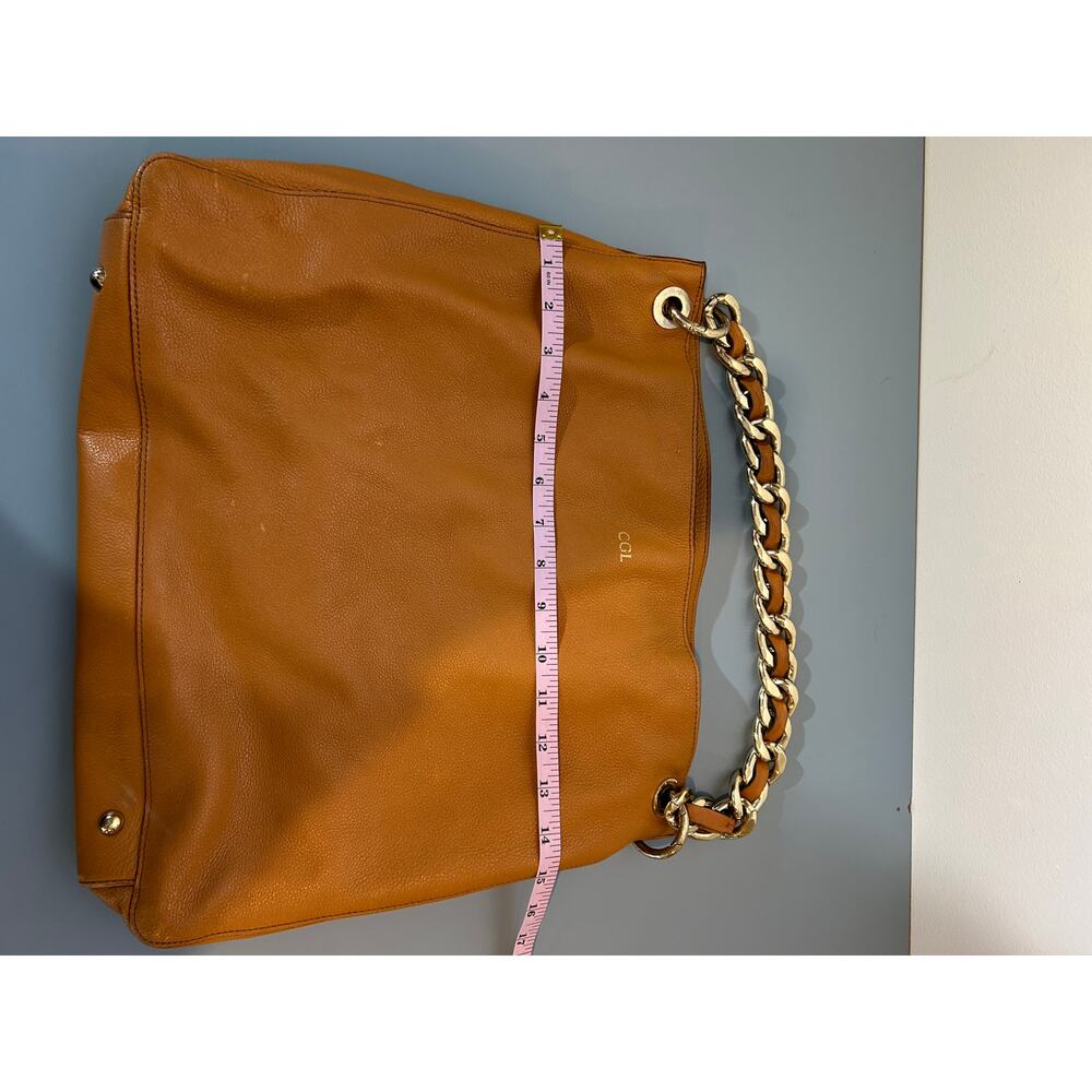 Mark & Graham bag brown leather small initials heavy gold chain soft - Picture 11 of 12
